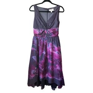 Lela Rose Neiman Marcus Target Purple Watercolor Floral High Low Dress 4